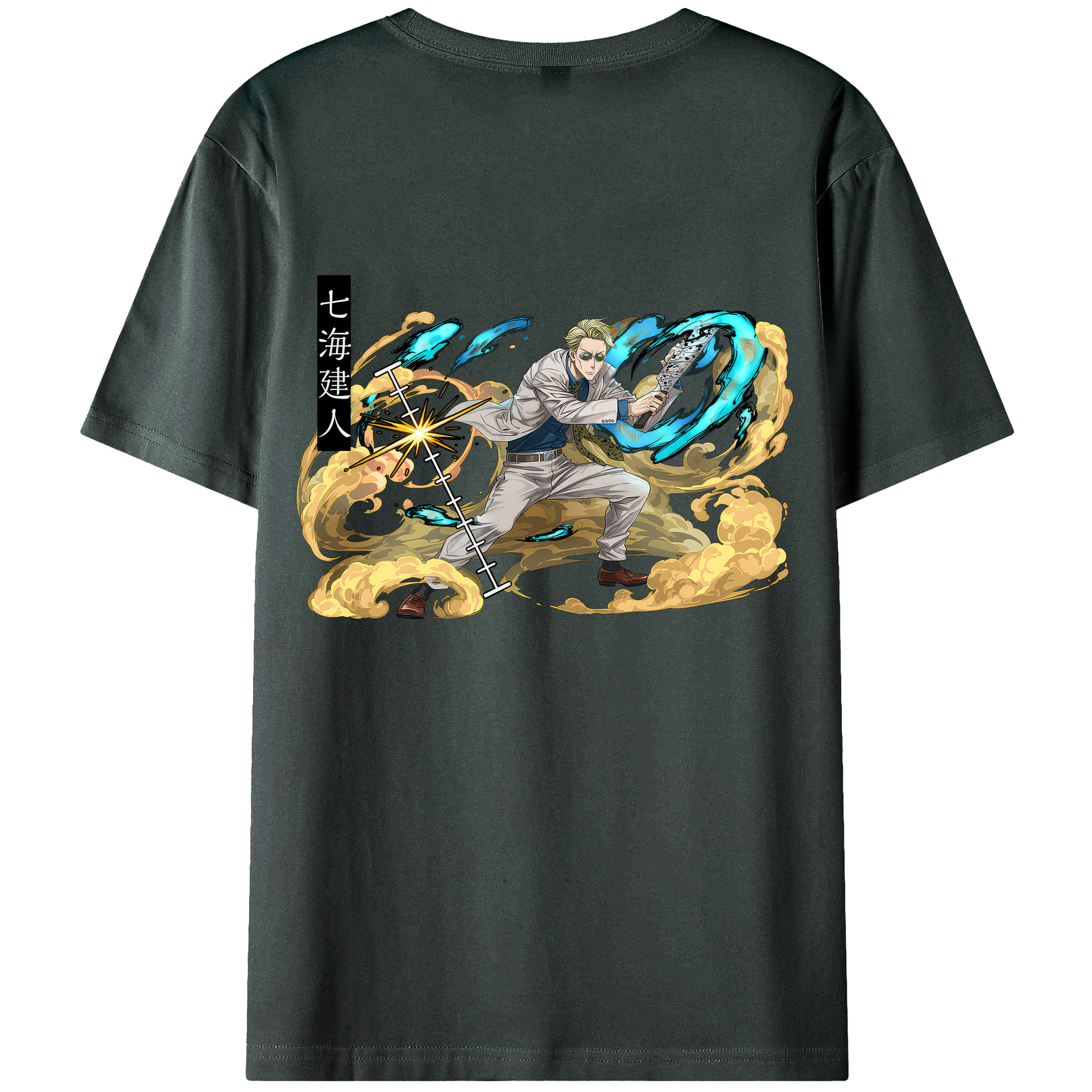 （画像用） 呪術廻戦 Jujutsu Kaisen 綿100％ メンズ半袖Tシャツ（バックプリント） 通気性